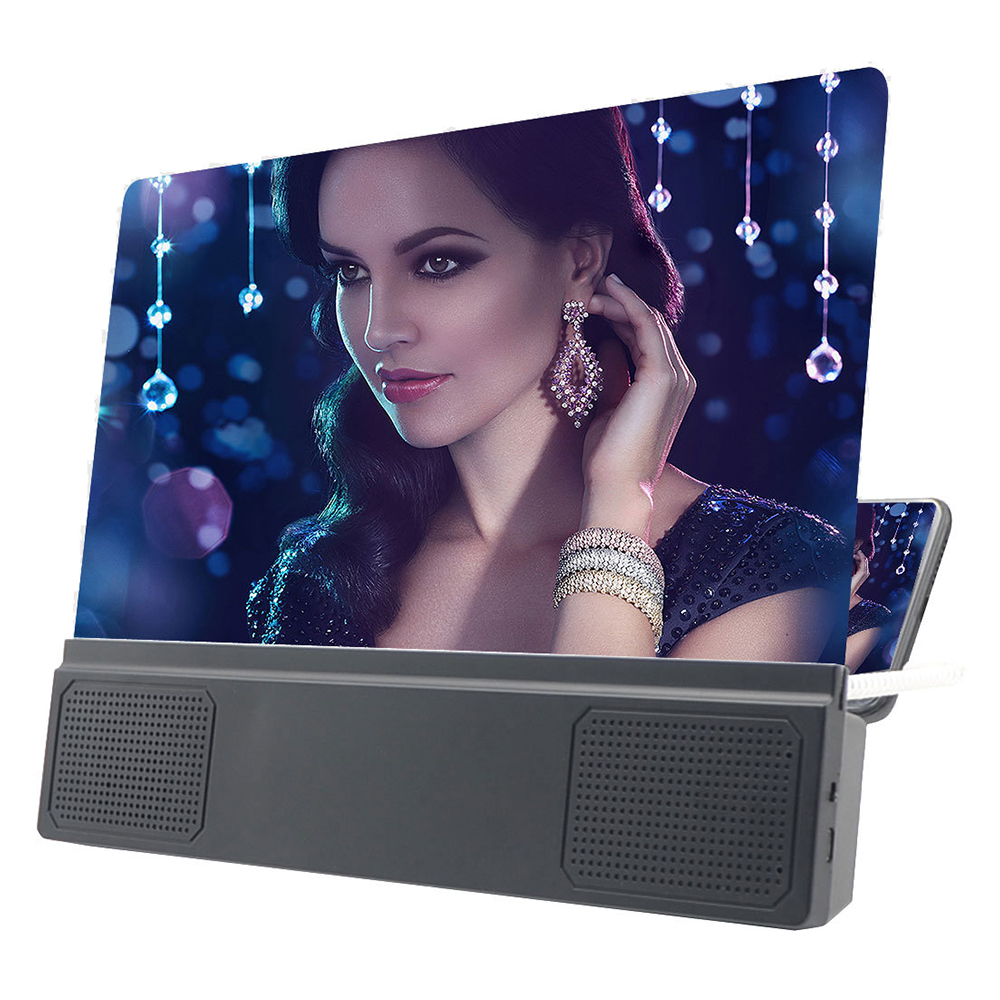 12Inch 3D Mobile Phones Screen Magnifier for HD Visual Enjoyment With Folding Phone Stand Movie Amplifier Video Magnifying Glass