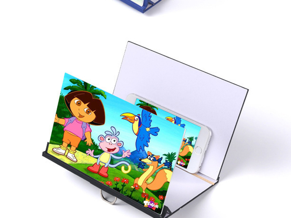 8 Inch Log Mobile Phone Screen Video Amplifier Lazy Bracket 3D Portable Video PVC Magnifying Glass