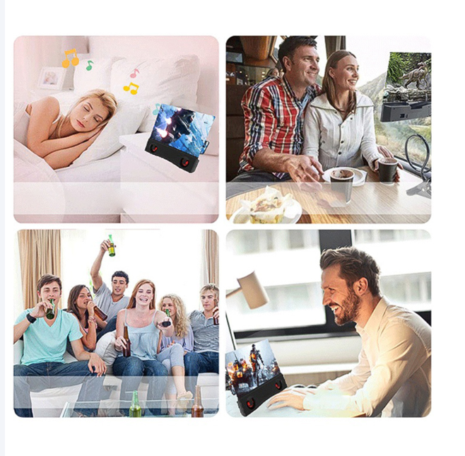 New F12 Universal 12 Inch Mobile Phone Screen Magnifier 3D HD Video Amplifier Smartphone Stand for Android IOS