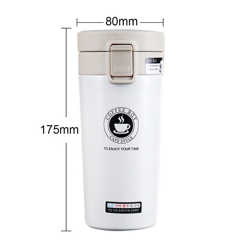 380ml Double Stainless Steel 304 Coffee Mug Leak-Proof Thermos Mug Travel Thermal Cup Water Bottle For Gifts