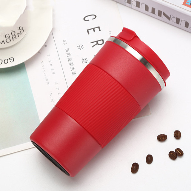 380ml Portable Stainless steel 304 Coffee Mug With Non-slip Case Thermos Mug Travel Thermal Cup Thermosmug For Gifts