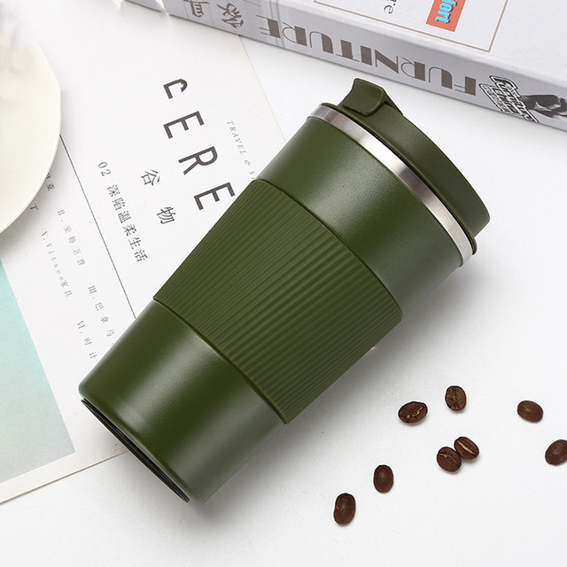 380ml Portable Stainless steel 304 Coffee Mug With Non-slip Case Thermos Mug Travel Thermal Cup Thermosmug For Gifts