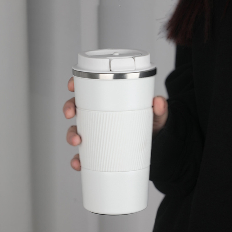 380ml Portable Stainless steel 304 Coffee Mug With Non-slip Case Thermos Mug Travel Thermal Cup Thermosmug For Gifts