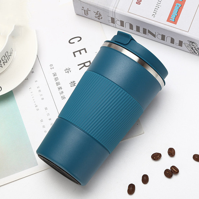 380ml Portable Stainless steel 304 Coffee Mug With Non-slip Case Thermos Mug Travel Thermal Cup Thermosmug For Gifts