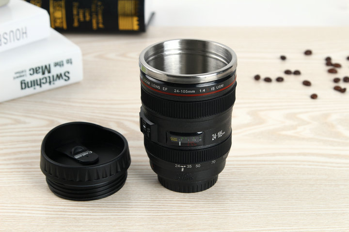 Creative Coffee Mug Stainless Steel Tea Cups Camera Lens Thermos Cup Water Bottle Thermal Mugs Insulated Tumbler Drinkware
