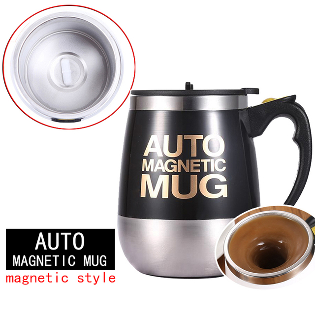 Auto Magnetic Mug Coffee Milk Mix Cups 304 Stainless Steel Tumbler Creative Electric Lazy Self Stirring Mug