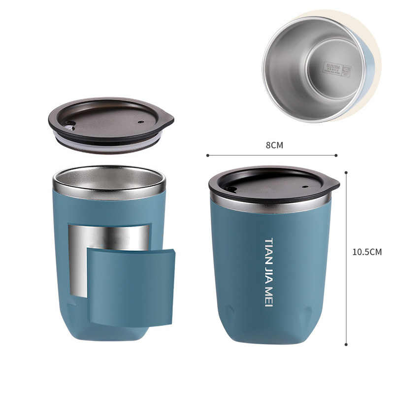 304 Stainless Steel Thermal Mug Beer Cups 300ml Couple Portable Cup for Coffee Water Bottle Vacuum Leakproof with Lids Drinkware