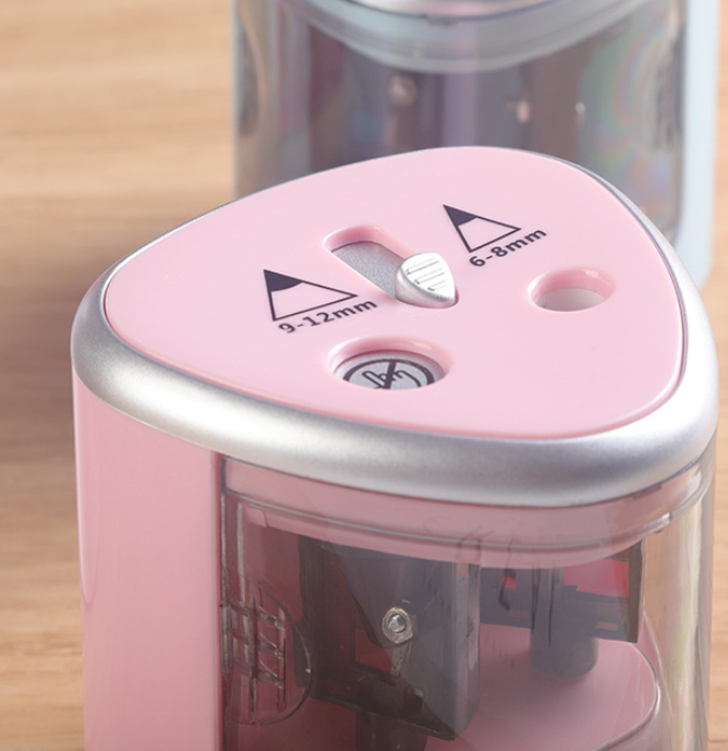 Manual Electric Auto Plastic Pencil Sharpener Candy Color Standard Pencil Cutting Machine Student School Office Stationery