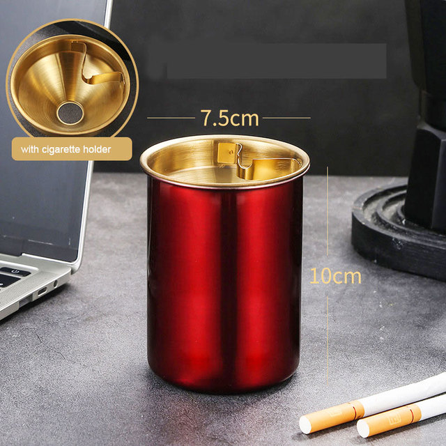 Detachable Metal Stainless Steel Ashtray Creative Funnel Windproof Car Ashtray Cup Living Room Anti-fly Ash Office Home Decor