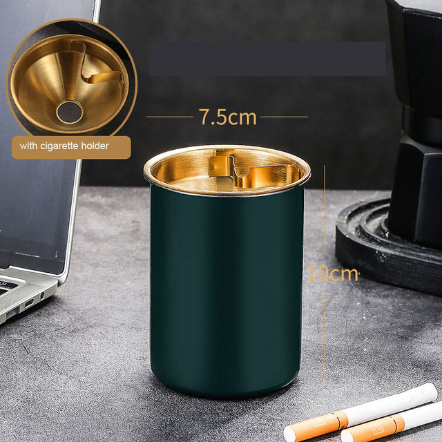 Detachable Metal Stainless Steel Ashtray Creative Funnel Windproof Car Ashtray Cup Living Room Anti-fly Ash Office Home Decor