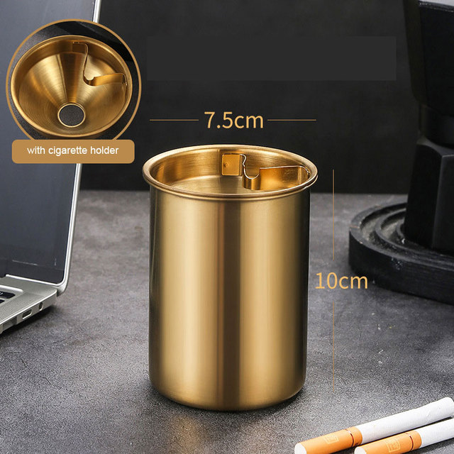 Detachable Metal Stainless Steel Ashtray Creative Funnel Windproof Car Ashtray Cup Living Room Anti-fly Ash Office Home Decor