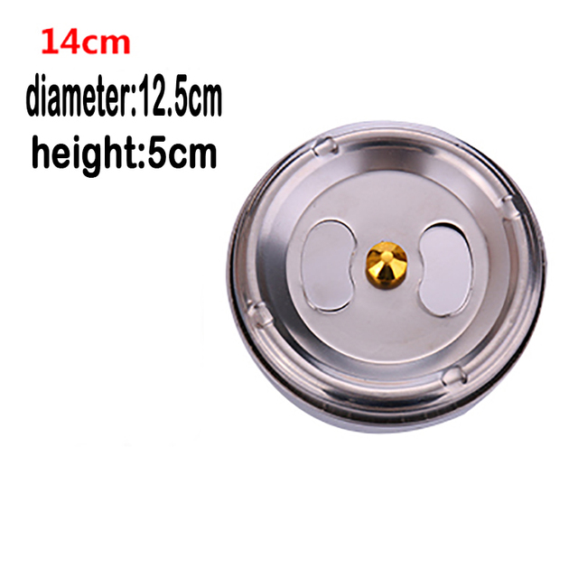 1pc Cigarette Lidded Ashtray Stainless Steel Silver Windproof Ashtray With Lid Round Shape Smoking Ash Tray