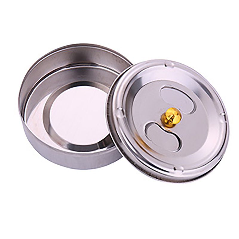 1pc Cigarette Lidded Ashtray Stainless Steel Silver Windproof Ashtray With Lid Round Shape Smoking Ash Tray