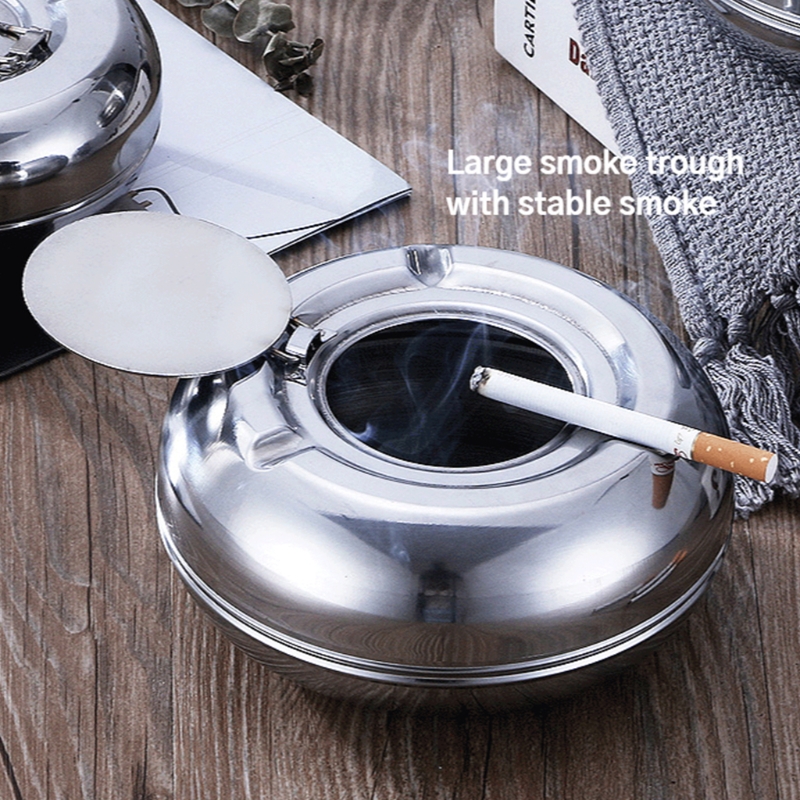 Ashtray Stainless Steel Simple Modern Outdoor Cigarettes Tray for Patio Tabletop Office Home Bedroom Yard Decoration Gifts