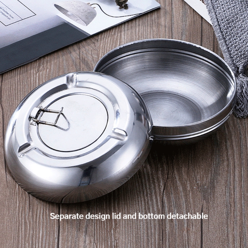 Ashtray Stainless Steel Simple Modern Outdoor Cigarettes Tray for Patio Tabletop Office Home Bedroom Yard Decoration Gifts