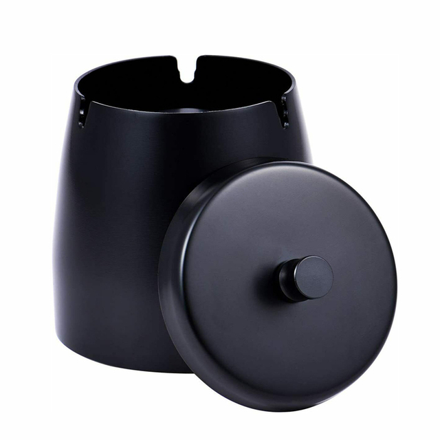 Stainless Steel Ashtray with Lid for Cigarettes Windproof Outdoor Cigar Ashtray Ash Tray Desktop Smoking Ash Holder Accessories