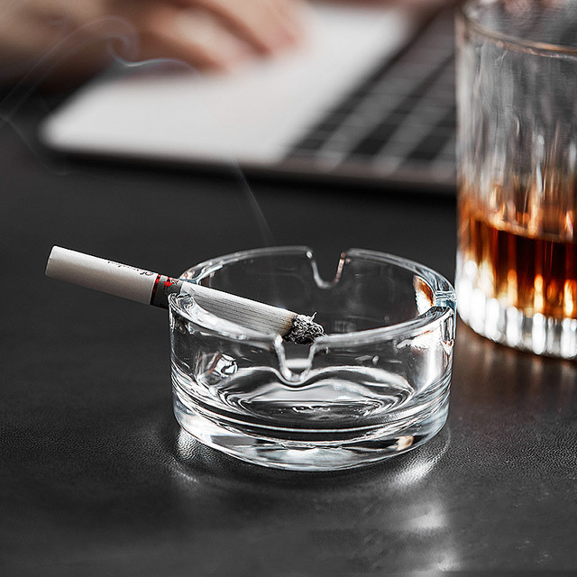 Lead-free Glass Ashtray MiniAsh Holder Clear Cigarette Ash Holder Smoking Accessories Hotel Home Table Decoration For