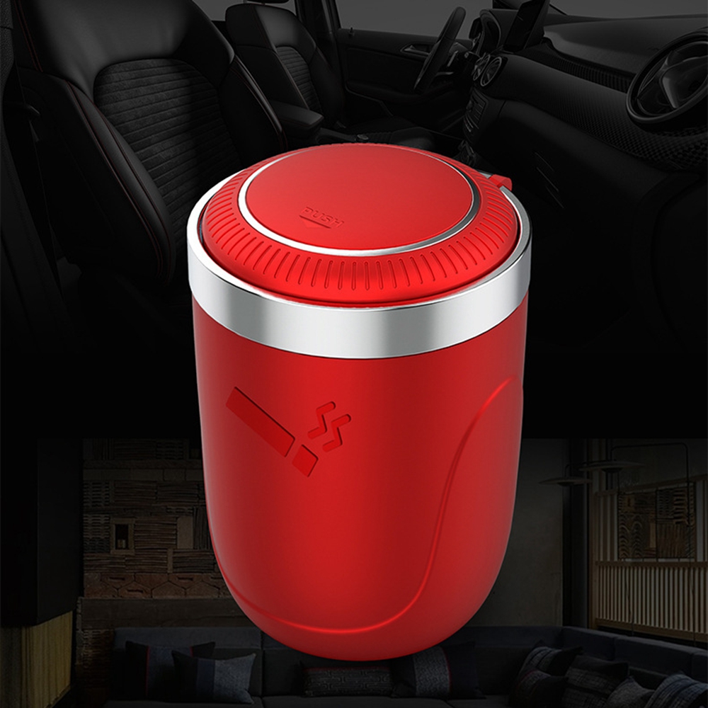 Portable LED Car Ashtray With Cover Cigarette Ash Holds Cup Indicator Ashtray Car Inside The Car multi-function Car Supplies