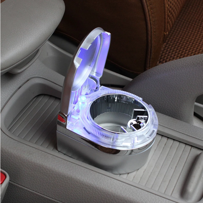 Best Sale Car Interior Accessories Convenient and Practical Fashionable Appearance Design Vehicle Ashtray Holder with LED