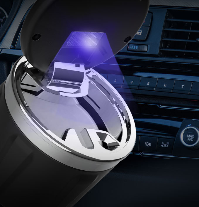 Car ashtrays for BMW series Ceramic silicone LED lamp material Gold and silver grey Special design does not take up space