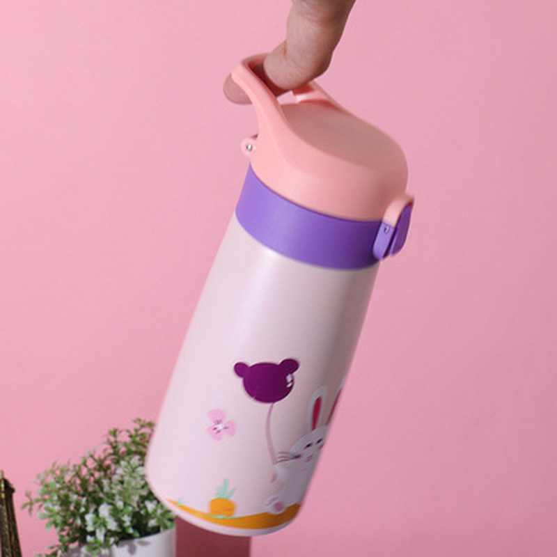 500ml Kids Thermos Double Stainless Steel Cute Cartoon Vacuum Flask Mug Thermal Water Bottle for Children Tumbler Cup