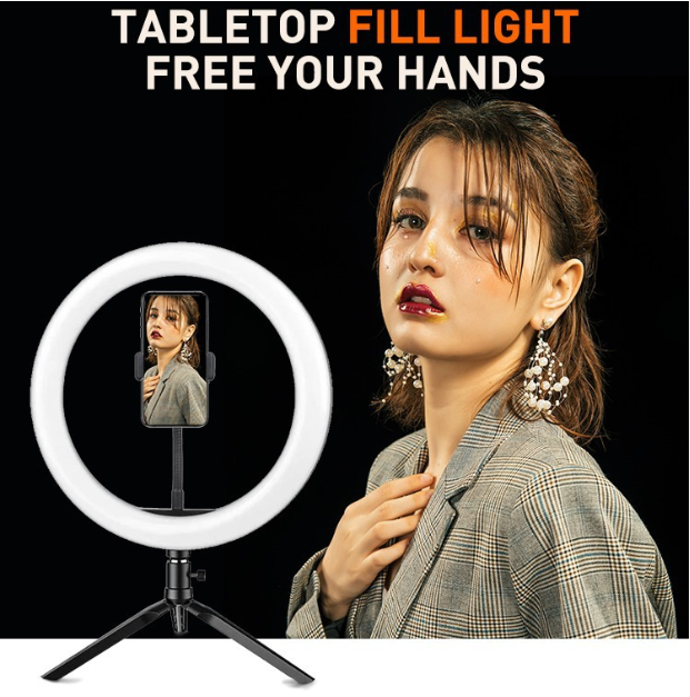 Dimmable Ring Light Selfie Profissional  Camera Phone YouTube Live Photography Lighting with Tripod Stand Makeup Photo Ring Lamp