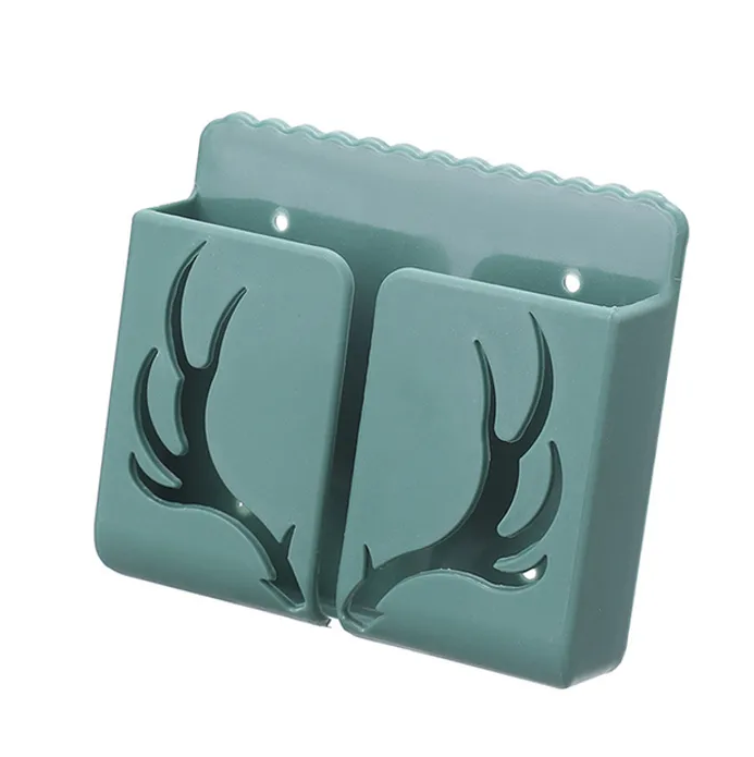 Wall Mounted Organizer Air Conditioner TV Remote Control Storage Box Mobile Phone Plug Holder Multifunction USB Charging Stand