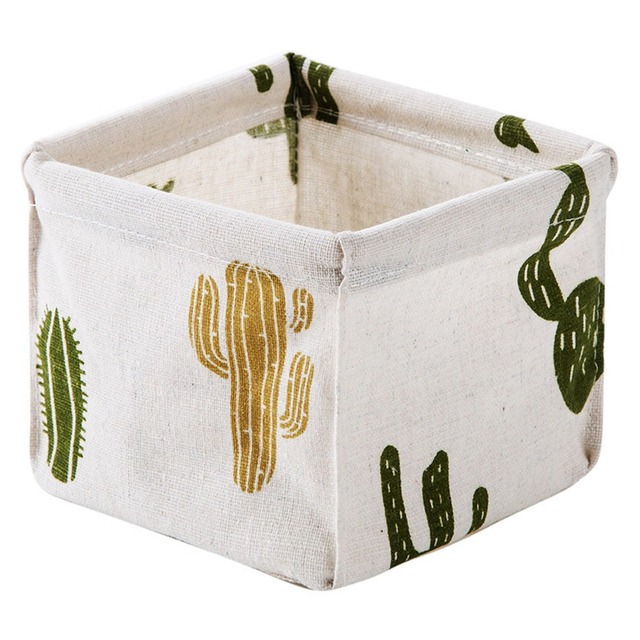Bathroom Waterproof Cosmetic Storage Basket DIY Creative Home Desktop Stationary Organizer Fabric Pen Book Toy Storage Container