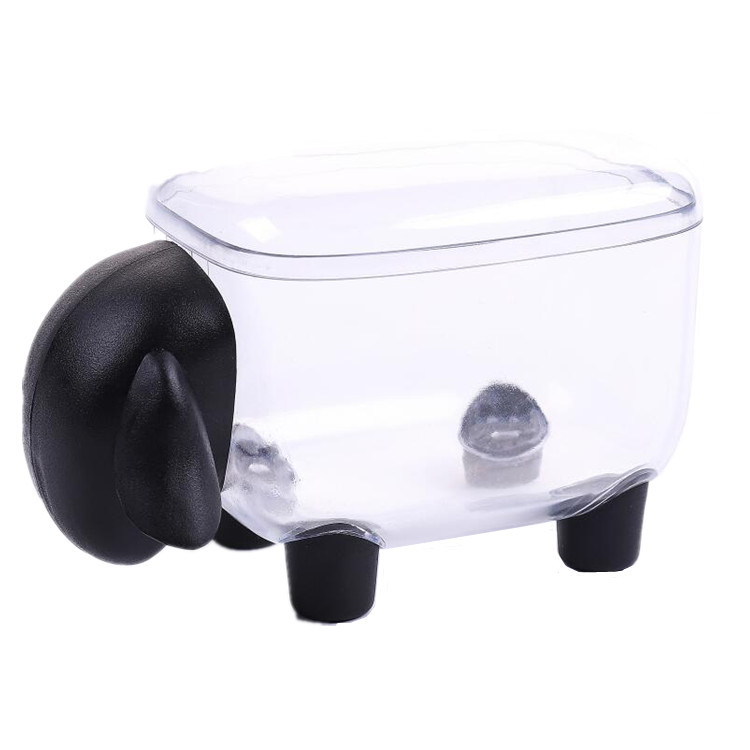 Creative Mini Plastic Container Cute Sheep Cotton Swab Storage Jewelry Box Household Dust-proof Desktop Makeup Desk Organizer