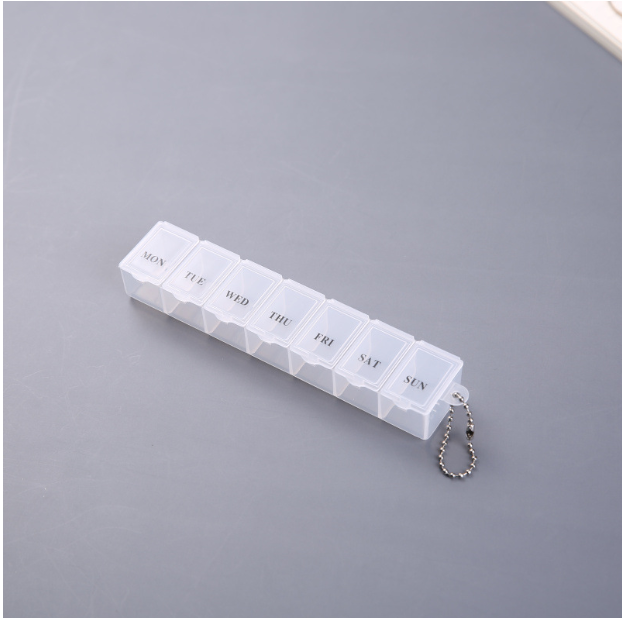 Plastic Pill Box Portable Exquisite Three-color Plastic 7 Days Small Pill Medicine Storage Box Drug Separation