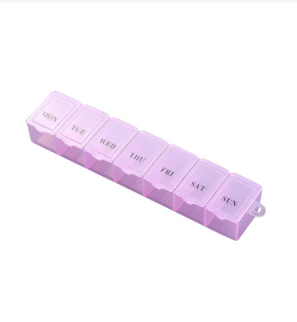 Plastic Pill Box Portable Exquisite Three-color Plastic 7 Days Small Pill Medicine Storage Box Drug Separation