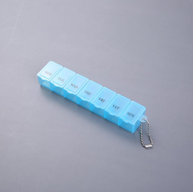 Plastic Pill Box Portable Exquisite Three-color Plastic 7 Days Small Pill Medicine Storage Box Drug Separation