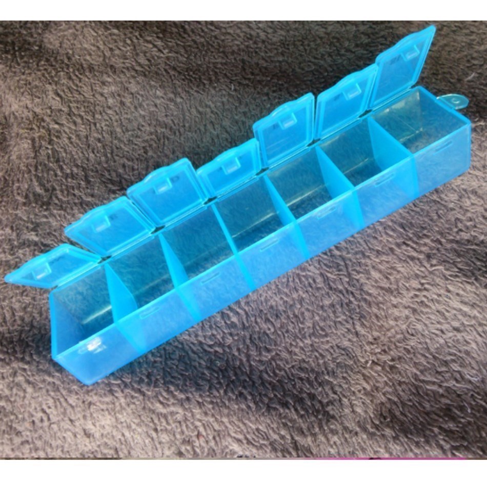 Plastic Pill Box Portable Exquisite Three-color Plastic 7 Days Small Pill Medicine Storage Box Drug Separation