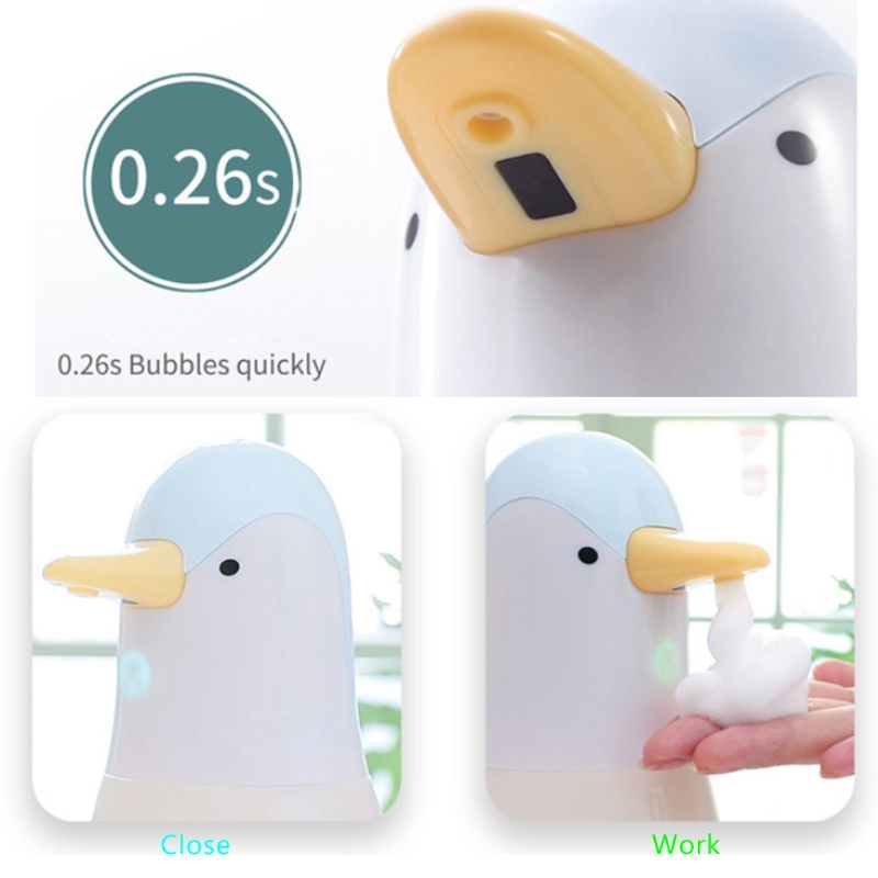 400ML Cute Penguin Soap Dispenser USB Kitchen Automatic Touchless Sensor Smart Foam Machine Bathroom Liquid Soap Dispenser