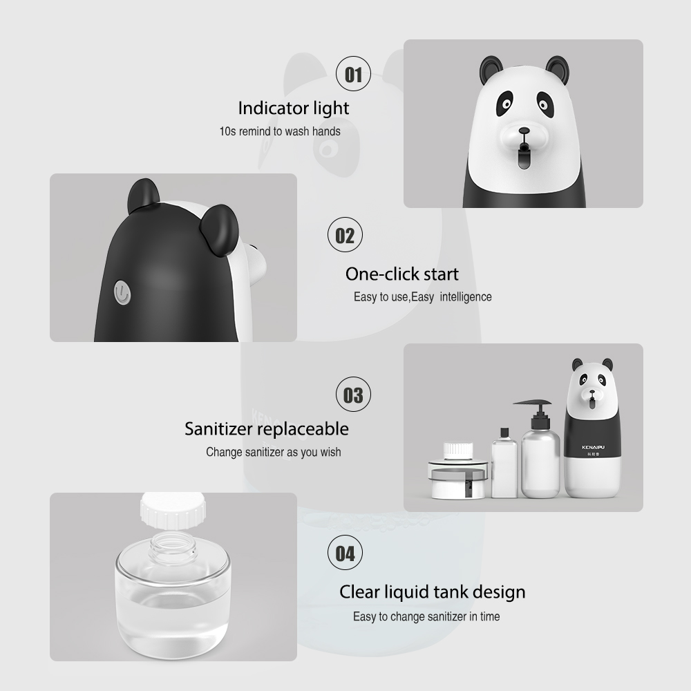 Automatic Foam Soap Dispenser,Cartoon Induction Liquid Hand Washing Machine,Intelligent foam hand washing USB Charge