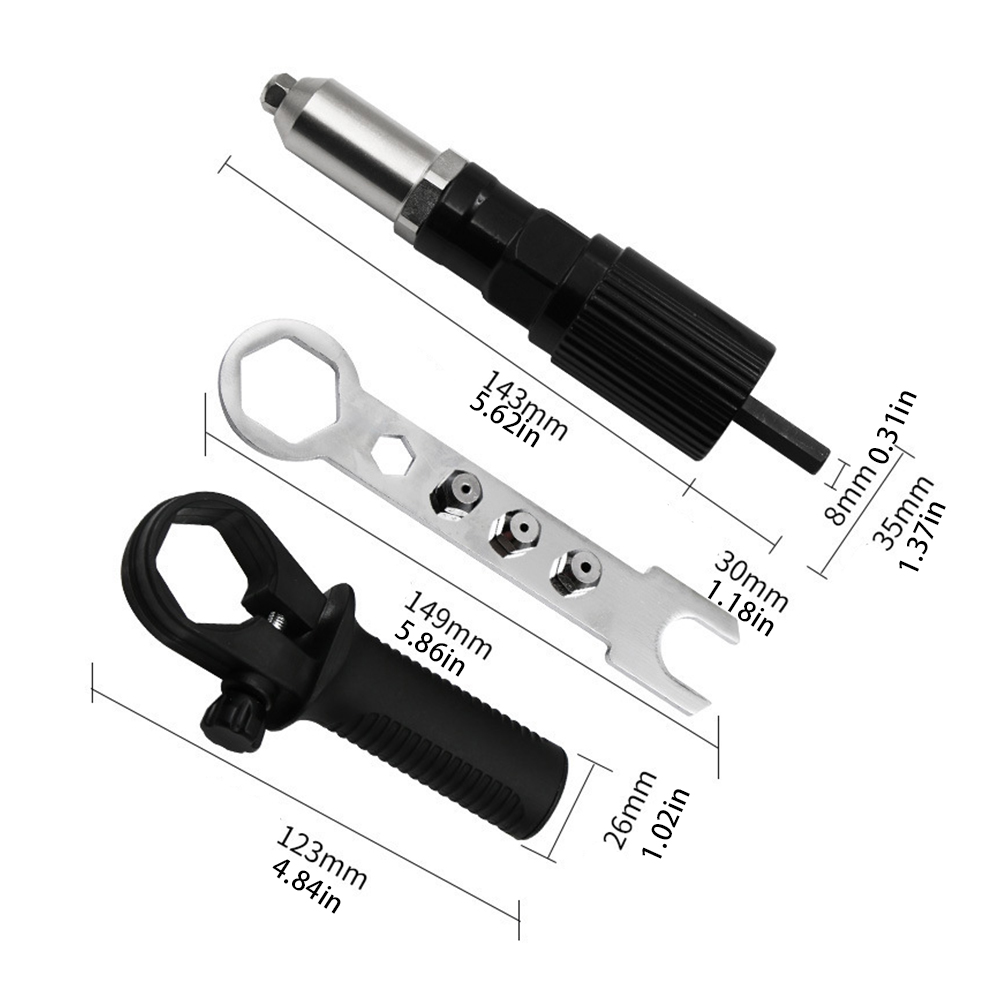 Electric Rivet Nut Riveting Tool Cordless Riveting Drill Adaptor Insert Nut Tool Multifunction Nail Auto Rivet