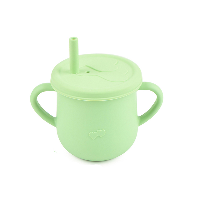 Baby Feeding Drinkware Straw Cup 1PCS Baby Learning Feeding Sippy Cup Anti-Hot Leakproof Silicone Tableware Toddler Water Bottle