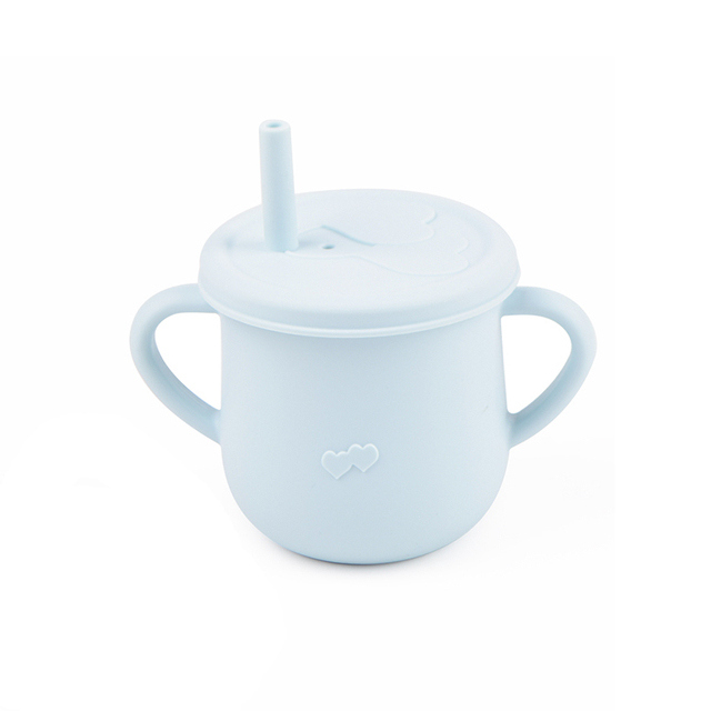 Baby Feeding Drinkware Straw Cup 1PCS Baby Learning Feeding Sippy Cup Anti-Hot Leakproof Silicone Tableware Toddler Water Bottle