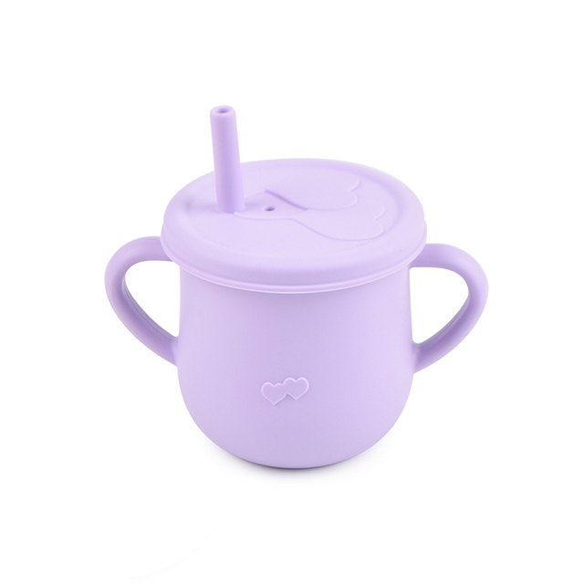 Baby Feeding Drinkware Straw Cup 1PCS Baby Learning Feeding Sippy Cup Anti-Hot Leakproof Silicone Tableware Toddler Water Bottle