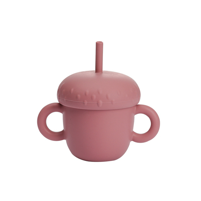 Baby Feeding Cups Cartoon Mushroom Silicone Baby Learning Drinking Cup BPA Free Food Grade For Kids Silicone Sippy Cup