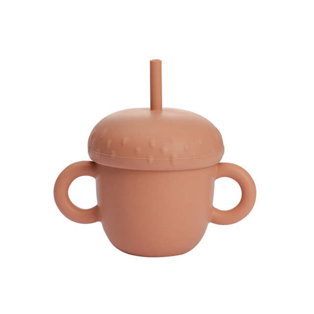 Baby Feeding Cups Cartoon Mushroom Silicone Baby Learning Drinking Cup BPA Free Food Grade For Kids Silicone Sippy Cup