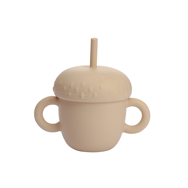 Baby Feeding Cups Cartoon Mushroom Silicone Baby Learning Drinking Cup BPA Free Food Grade For Kids Silicone Sippy Cup
