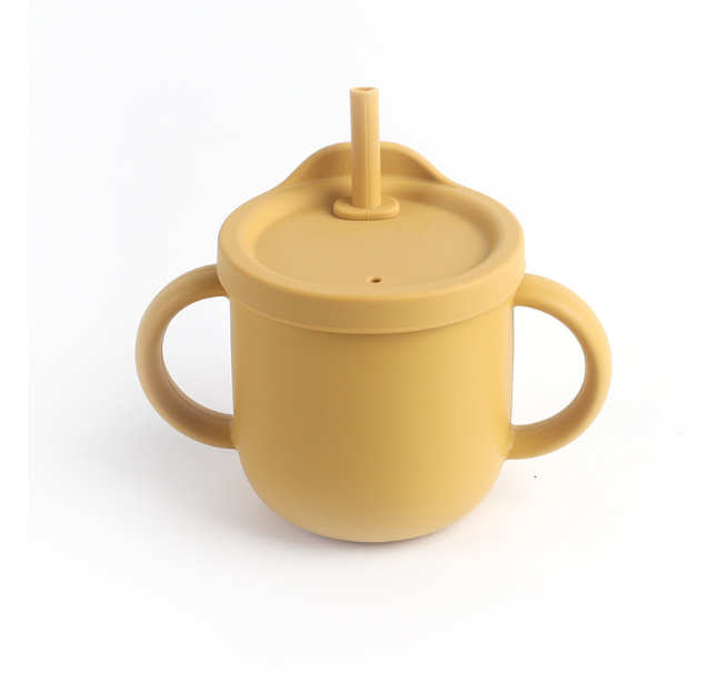 Baby Silicone Water Cup Feeding Cup BPA Free Feeding Kids Silicone Food Storage Box Cartoon Toddler Drinking Learning Straw Cup