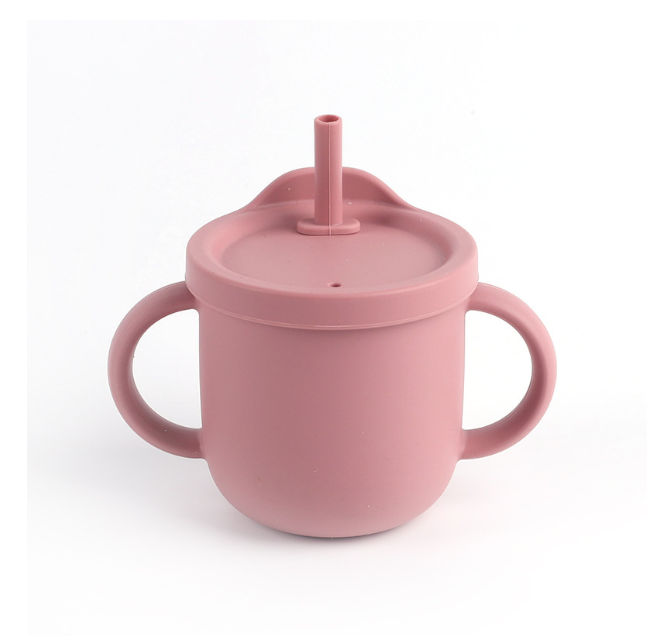 Baby Silicone Water Cup Feeding Cup BPA Free Feeding Kids Silicone Food Storage Box Cartoon Toddler Drinking Learning Straw Cup