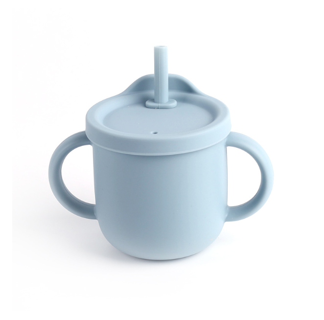 Baby Silicone Water Cup Feeding Cup BPA Free Feeding Kids Silicone Food Storage Box Cartoon Toddler Drinking Learning Straw Cup