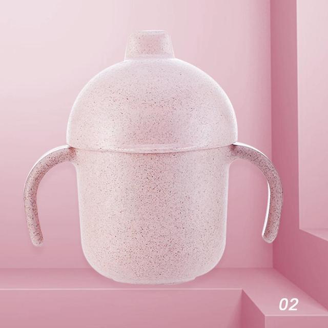 240 ML Food Grade Leakproof Baby Wheat Straw Kids Sippy Cups Baby High Quality Learn Drinking Cup Drinkware Handle Drinking Cups