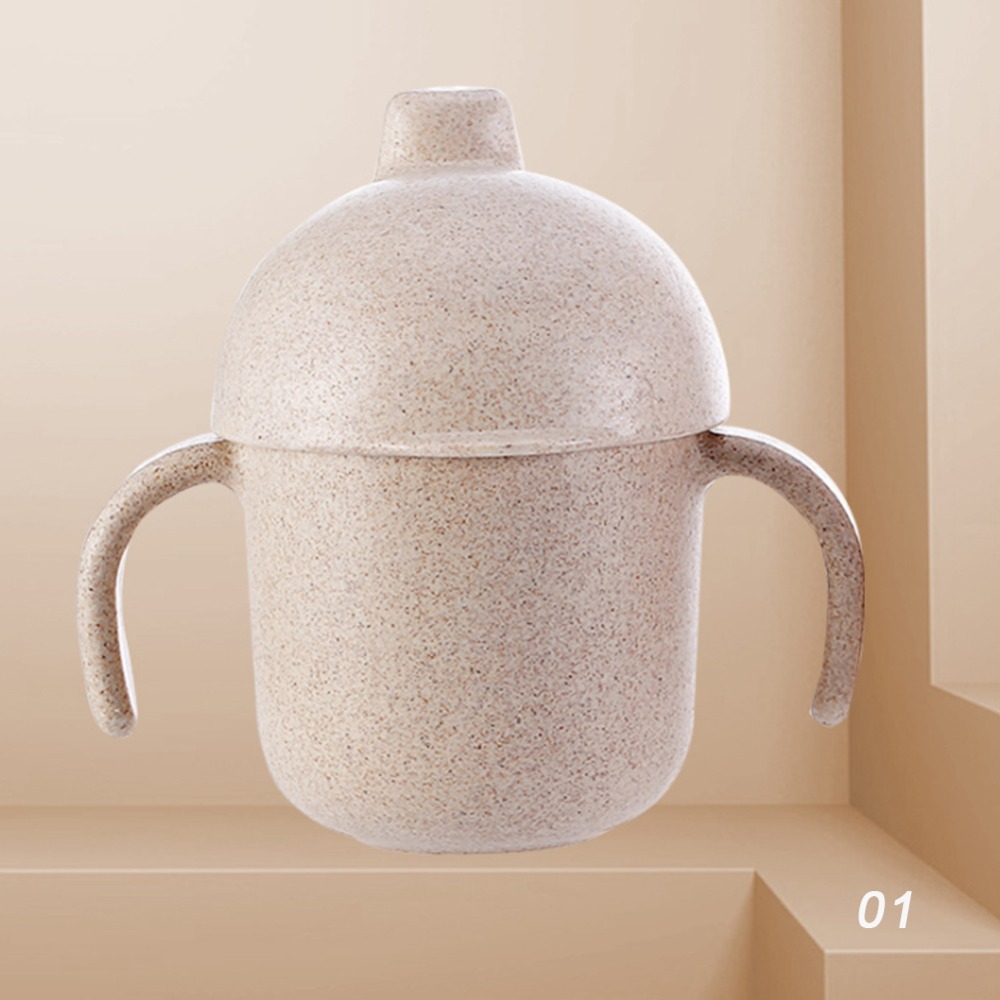 240 ML Food Grade Leakproof Baby Wheat Straw Kids Sippy Cups Baby High Quality Learn Drinking Cup Drinkware Handle Drinking Cups