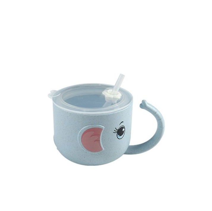 Cartoon children kindergarten with lid Bottle straw cup Water Glass Leak-proof