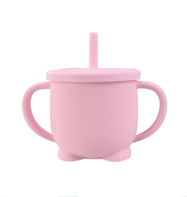 Baby Feeding Cups Baby Learning Baby Drinkware silicone Sippy Cup For Toddlers & Kids With Silicone Sippy Cup Lids Solid