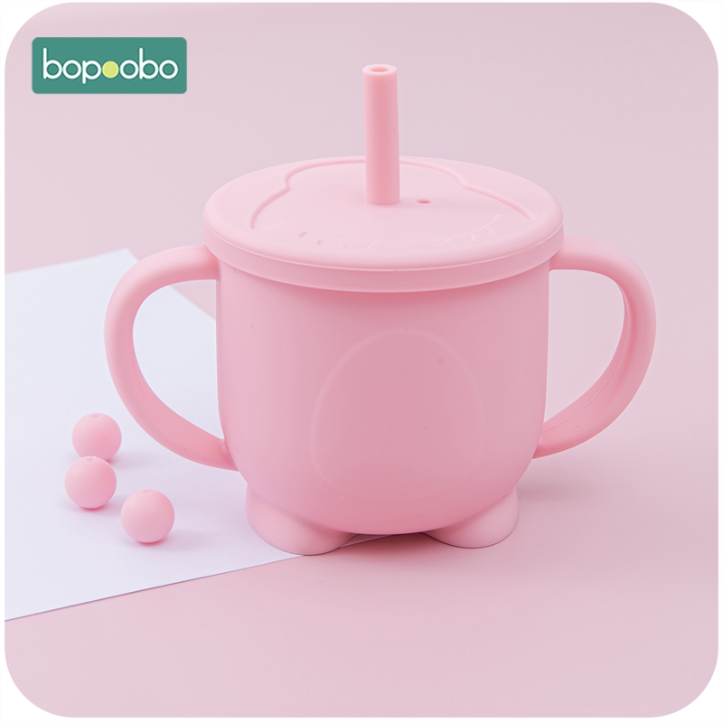 Baby Feeding Cups Baby Learning Baby Drinkware silicone Sippy Cup For Toddlers & Kids With Silicone Sippy Cup Lids Solid